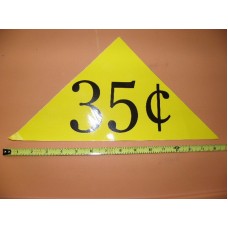 Large Yellow Price Triangle Vinyl Sticker 35¢